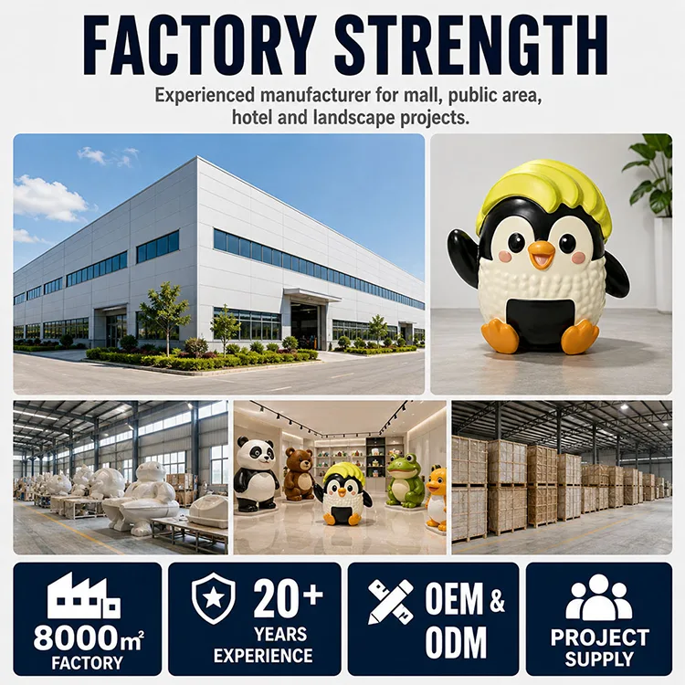 Cute FRP Penguin Sculpture