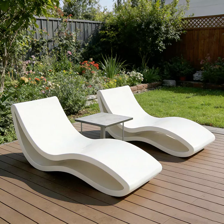 Uiscedhíonach Fiberglass Poolside UV Resistant Lounger Allamuigh